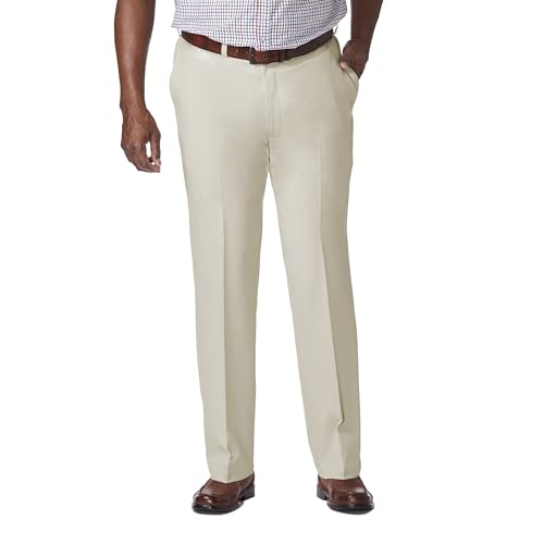 Image of Haggar Men's Cool 18 Pro Classic Fit Flat Front Casual Pant