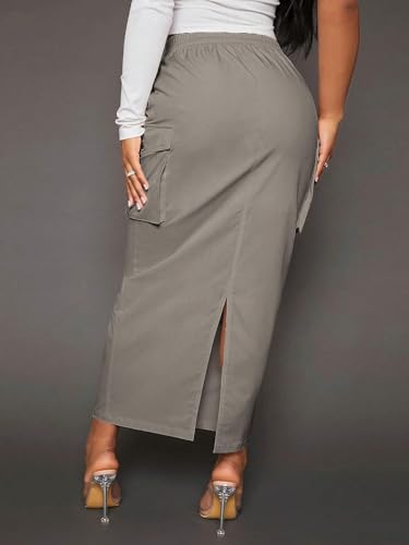 Plain Pocket Drawstring Waist Cargo Skirt 2025 Fashion Skirts for Women2