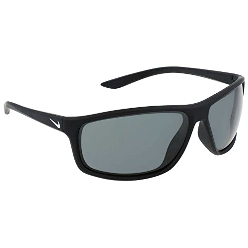 Nike Adrenaline P Polarized Rectangular Sunglasses, Matte Black/White, OneSize