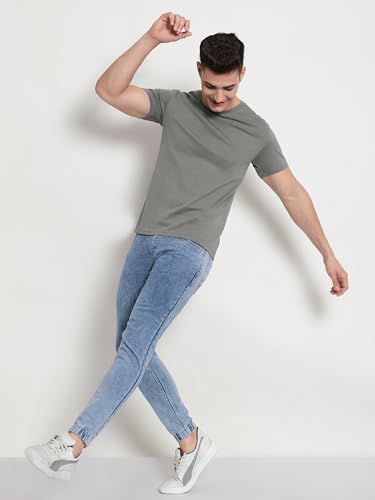 Image of BEYOUNG Cotton Regular Fit Plain T-Shirt for Men | Flexible Round Neck | Casual T-Shirt | Solid T-Shirt | Half-Sleeves | Stylish T-Shirt