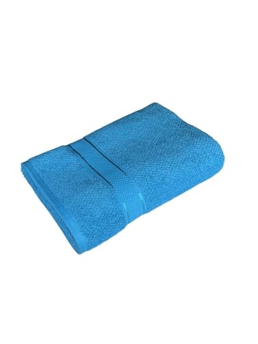 Image of SENSES By Riba Cotton Towels for Bath 550 GSM - Turquoise, 1 Pc | Super Soft, Large Size, Absorbent, Lightweight, Antimicrobial, Low Linting