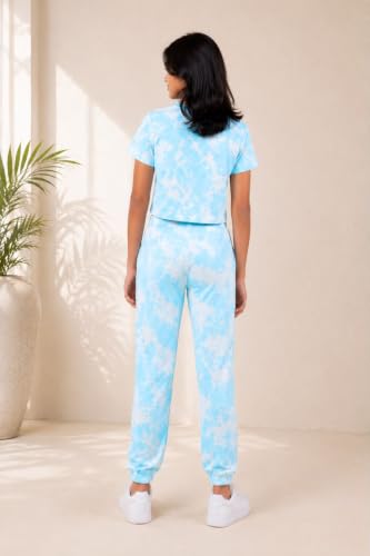 Image of Tweeny Mini Girls Kids Joggers | Tie Dye Joggers set | Track pant set | Pyajama with Crop top Combo Summer wear for Girls