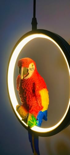 Image of Modern Parrot Halo Ring Energy Saving Led Bird Pendant Hanging with 3 Different Color Mode (Warm White, Cool White, Neutral White) for Bedroom, Living Room, Restaurants, Dining, Home