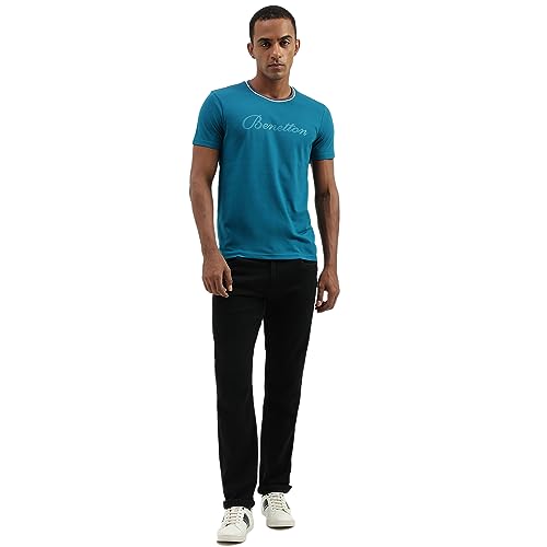 Image of UNITED COLORS OF BENETTON Men's Cotton Solid Regular Fit T-Shirt