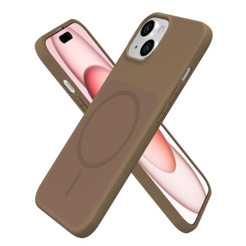 Coque pour iPhone 15 en silicone gel marron mince et lisse par Oakxco