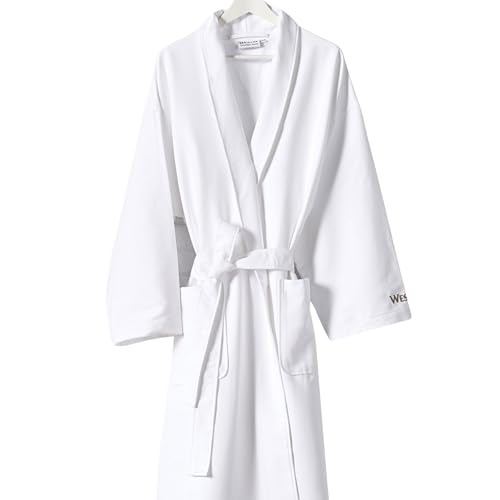 Westin Spa Robe - Soft, Absorbent Microfiber Robe - White Lightweight Hotel Bathrobe - One Size2