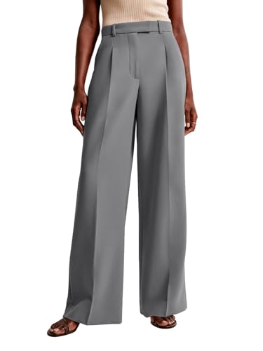 Image of NIMIN Women Wide Leg Pants High Waisted Business Casual Work Trousers Dressy Pants with Pockets