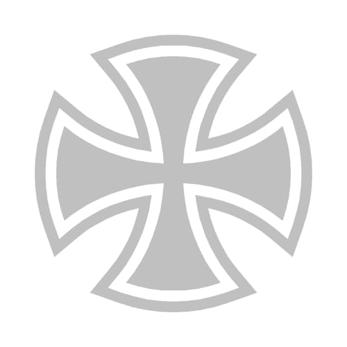 V3 V3 Autocollant en vinyle Motif croix de templier maltais 8 x 8 cm Argenté