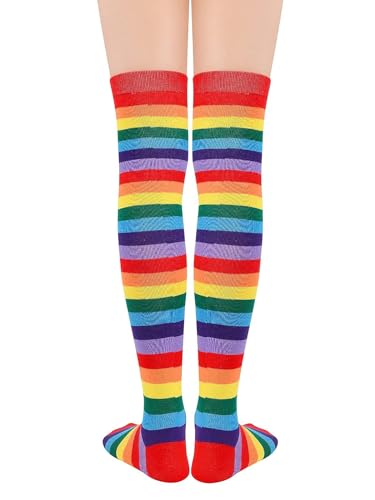 Image of Azue Women Non Slip Thigh High Socks Fashion Tube Stockings above Knee Cosplay Socks