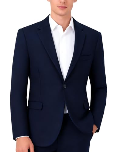 Blazers Homme Veste de Costume Ajustée Simple Boutonnage Un Bouton