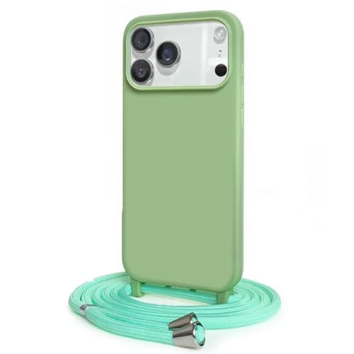 Coque iPhone 17 Air mince givrée mate avec sangle de cou antichoc