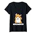 Damen Wein Meerschweinchen Weinschweinchen Weintrinker Spruch T-Shirt mit V-Ausschnitt