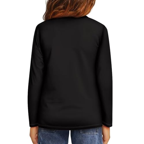 Image of Girls Long Sleeve Shirts Casual Crewneck Soft T-shirts for Girls 3-16 Years Old