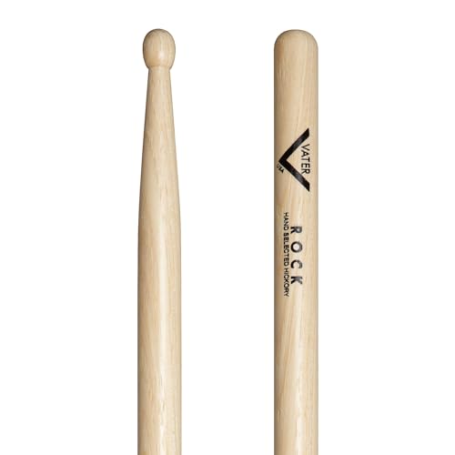Vater Rock Wood Tip Hickory Drum Sticks, Pair