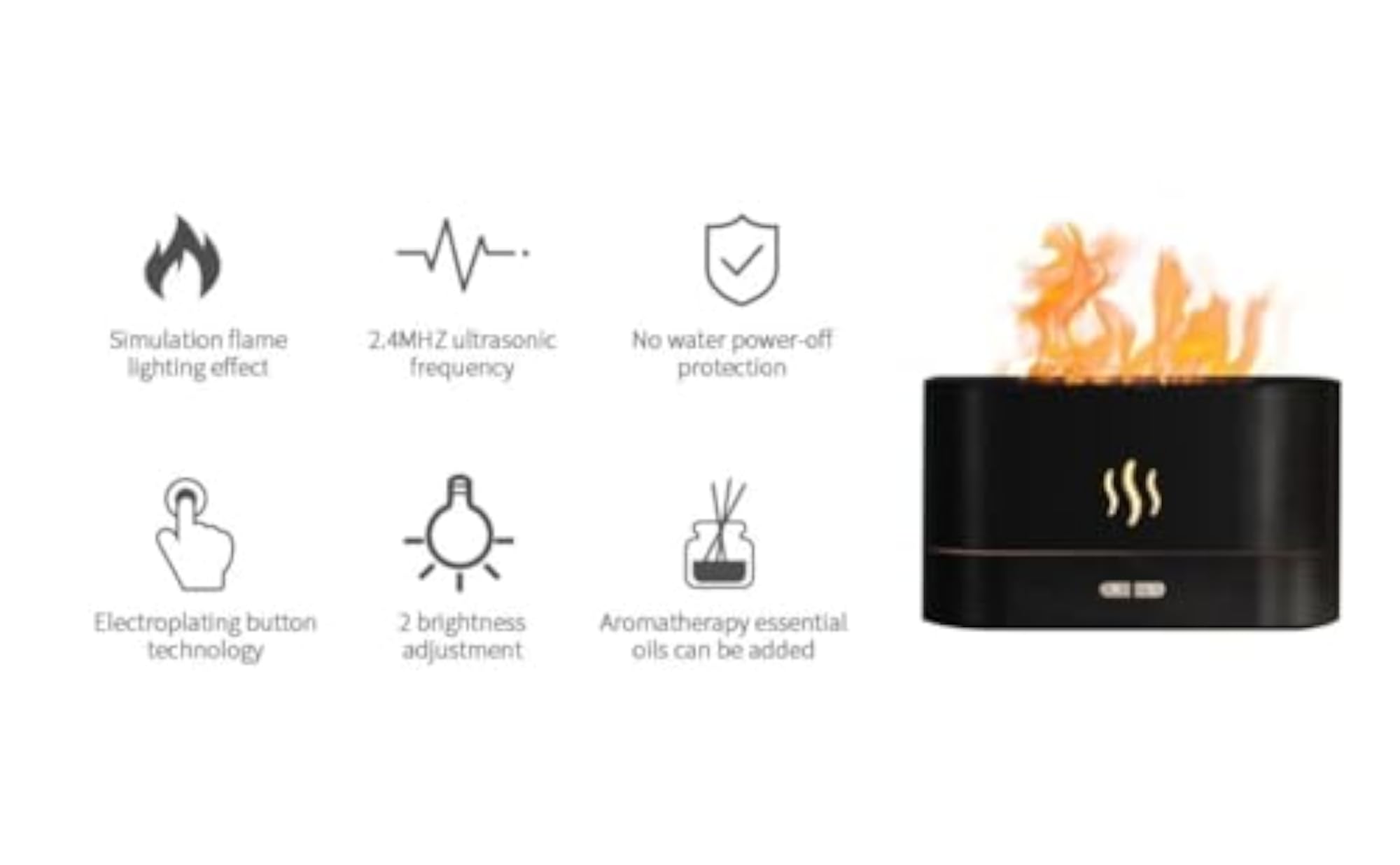 Aroma Scent Diffuser Essential Living Room Fire Flame Diffuser