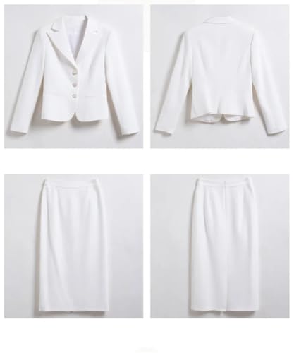 Women Formal Business Office Skirt Set Slim Single Breasted Blazer Midi Pencil Skirt Two Piece Suits4
