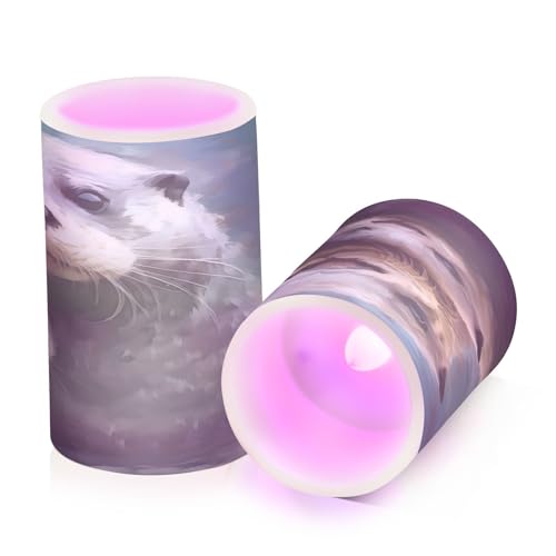ALAZA Otter (4) Flickering Flameless Candles Battery Operated with Remote Timer,Tea Light Candles LED Pillar Votive Candles Set of 2 for Outdoor Indoor Decorations