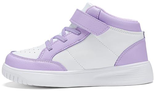 Toddler Purple Shoes for Girls High Top Sneakers Hook and Loops Fashion Kids Running Shoes 82