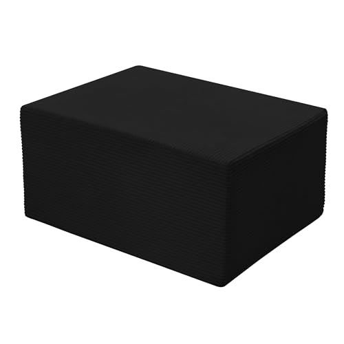 Image of Ottoman for Cloud Sectional Boneless Couches Living Room, Modular Ottoman for Deep Seat Oversized Couch, Memory Foam Compressed Spineless Foot Rest for Bedroom Apartment Black