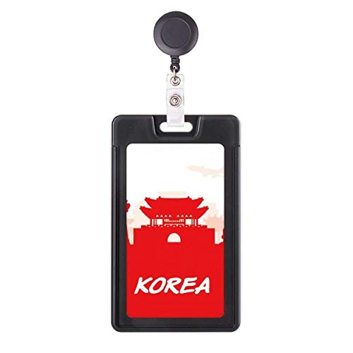 Étui rétractable Corée rouge idéal pour badges de bureau et transports