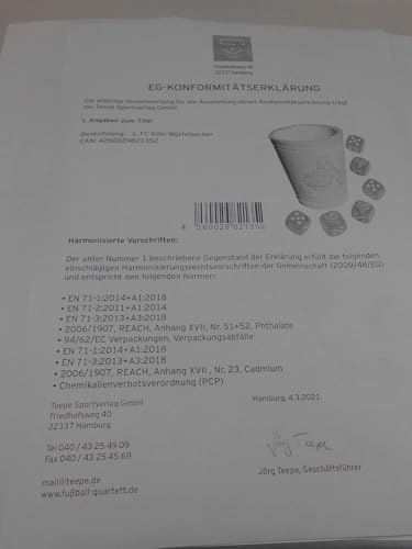 1. FC Köln - Würfelbecher mit 6 Würfel - Bundesliga - Fußball - Fanartikel - Leder - Logo - Knobelbecher -