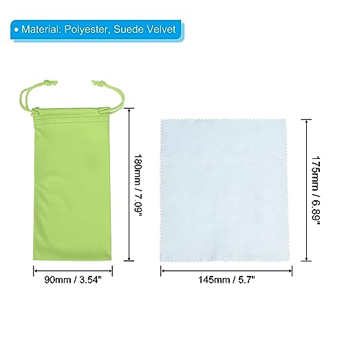 Image of PATIKIL Microfiber Glasses Bag, Sunglasses Pouch Eyeglass Bag Soft Sunglass Case with Eyeglasses Cleaning Cloth