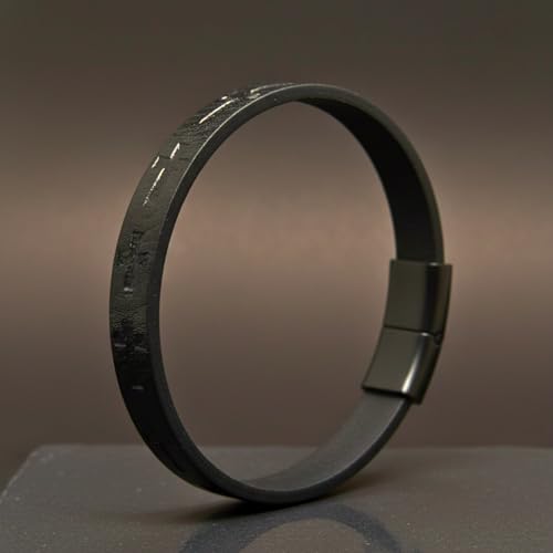 Image of THE MEN THING Leather Bracelet for Men - American Style Genuine Leather Multi-Layer Braided Bracelet with 100% Stainless Steel Magnetic Buckle for Men & Boys (8 inch)