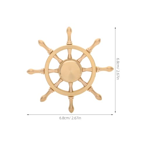 Alipis Messing Steuerrad Deko Schiffsruder Rotierend Navigation Entspannung Schreibtisch Ornament Maritimes Wohnaccessoire für Wohnzimmer und Büro