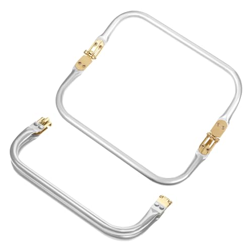 2Pcs 8 Purse Frame Rectangle Lock Frame Kiss Lock Metal U-Shaped Bag Handle Purse Hardware Inner Kiss Clasp for DIY Handle Bag Making Supplies Sewing Clutch Crafts