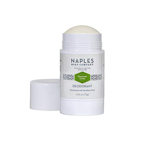 Naples Soap Company All-Natural Vegan Deodorant – Aluminum-Free, Baking Soda-Free, Coconut Lime, 2.65 oz.