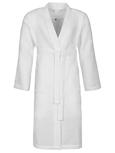 Vossen Damen & Herren Bademantel Wellington-L weiß, l