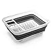 BINO | Collapsible Dish Drying Rack, Large - Frosted | Space Saving Folding Dish and Cutlery Drainer for Kitchen | BPA-Free Dish Rack for Drying Crockery and Cutlery | Kitchen and Camping Accessories