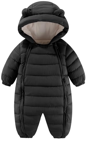 Maeau Combinaison de Neige Bébé Fille Garçon Grenouillère Hiver Nouveau Né Barboteuse à Capuche Snowsuit Vêtement de Ski Chaud Combi Pilote Jumpsuit...
