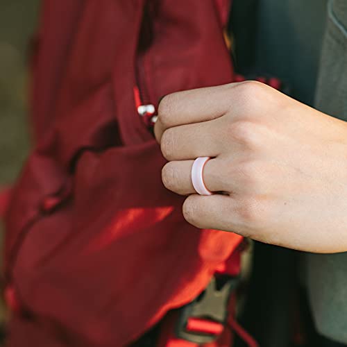 ThunderFit Unisex Silicone Wedding Rings, Reversible 6mm Wide 2mm Thick - 1/4/7 Variety Multipack4