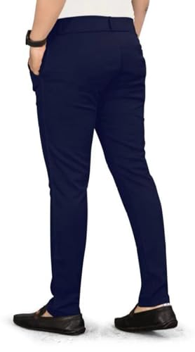 Image of Mens Regular Fit Casual Ankle Chino Trouser Style Lower, Everyday Wear Lower Pants Zipper and Button Closer Lycra Blend Stratchable Trousers