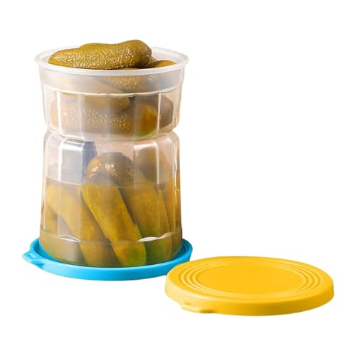 Bote drenante para encurtidos, recipiente para zumo de pepinillos - Recipiente para reloj de verde oliva - Recipiente hermético para reloj de para aceitunas, recipiente para encurtidos de