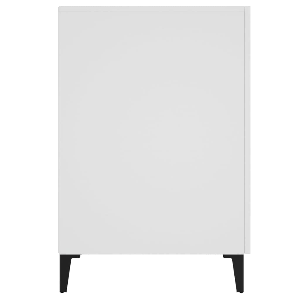 Scrivania Bianca in Legno Multistrato 140x50x75 cm con 2 Scomparti e Struttura in Metallo per Ufficio Studio Casa Smartworking e Postazione PC Gaming Salvaspazio