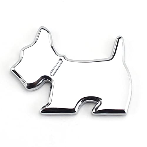 Image of YSY Head Front Dog Emblem Totem Logo Badge Car Sticker Auto Decoration Car Body Decal Automobile Accessories(Dog Silver)