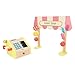 Janod - Applepop Children's Merchant - Imitation Game with Cash Register - 19 Accessories - Develops Imagination - FSC Wooden Toy - Water Painting - Suitable for Ages 3 and Above