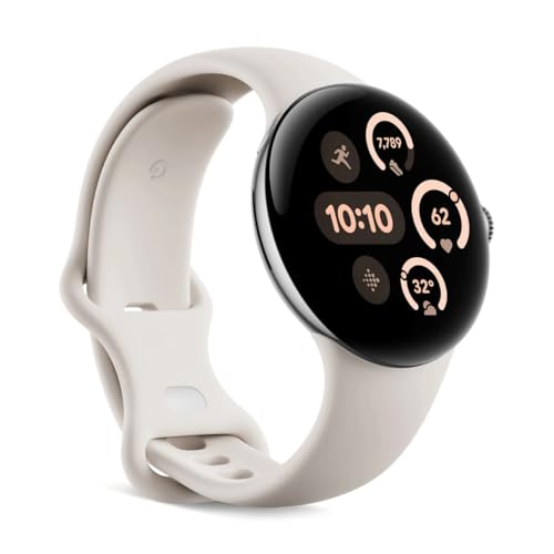 Image of Google Pixel Watch 3 (41 mm) - Android smartwatch with heart rate tracking, advanced running from Fitbit, fitness insights, 24-hour battery - Polished Silver Aluminium Case - Porcelain band - Wi-Fi