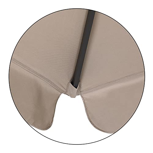 Kingsleeve Parasol 330 cm Taupe UV-bescherming 50+ Handslinger Waterafstotend - Afbeelding 6