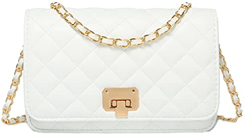 HAKSIM Women Leather Shoulder Bag Fashion Clutch Handbag Quilted Designer Crossbody Bag with Chain Strap