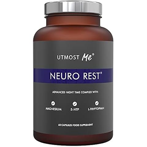 Neuro Rest Sleep Supplement Tablets - Natural Melatonin Sources, 5HTP, Magnesium, and Chamomile - Supports Deep Restful Sleep - Vegan & Non-GMO - 60 Capsules - Utmost ME Cover