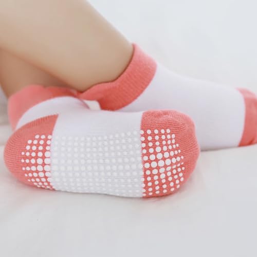 Image of MOMISY Baby Girl Boys children Non Slip Socks Toddlers Infant Warm Cotton Stretch Anti skid Socks-6 Pairs