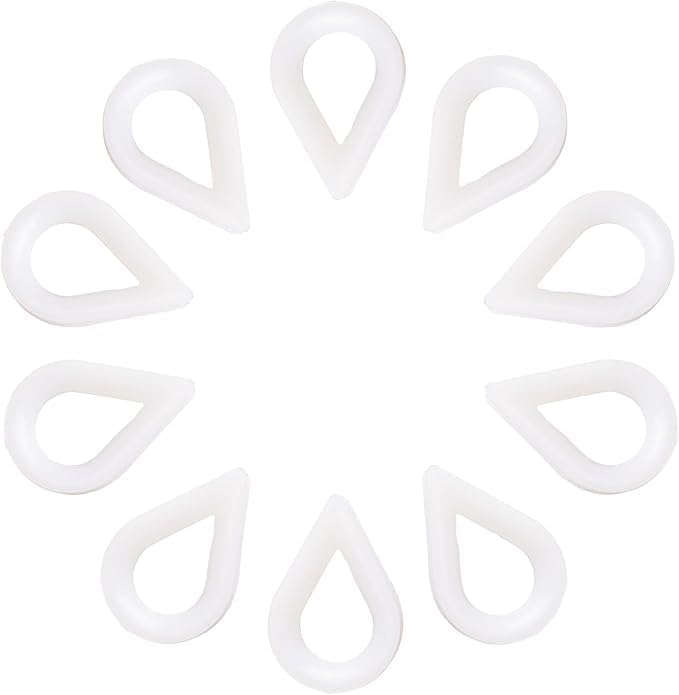 10 Pcs M3 Wire Rope Thimbles, Plastic Nylon Cable Thimbles for 10mm Wire Rope, Heavy Duty Rigging Eyelet for Marine, Industrial Lifting & Outdoor Clotheslines