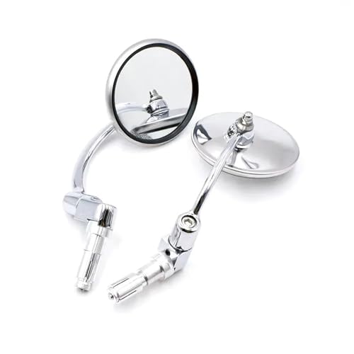 Espejos retrovisores universales de 22mm para manillar de moto cafe racer y scooter cromados 5