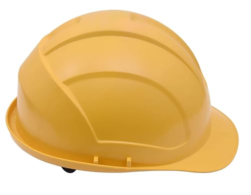 Image of BLACK + DECKER Thermostatic Safety Helmet for Construction & Outdoor Activities | Adjustable Chin Strap & Rachet Type Adjustment | Lightweight, Comfortable & Durable Hard Hat | Yellow | BXHP0226IN-Y