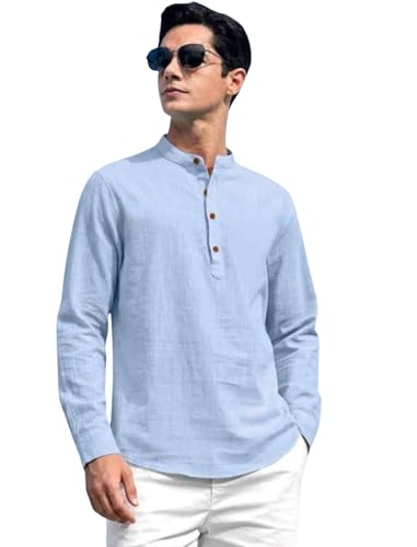 Image of ROYALSCOUT Combo of Men's Solid Cotton Blend Full Sleeve Straight Kurta Shirt (Pack of 2)
