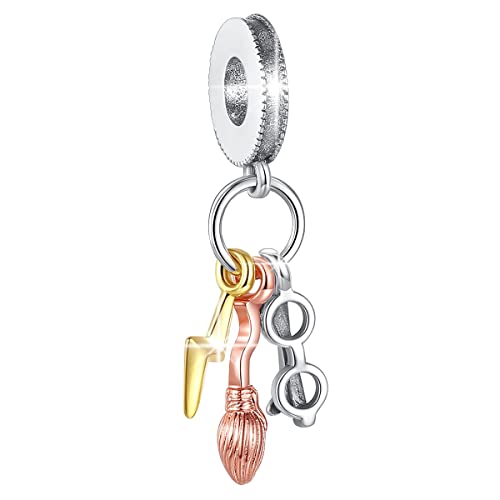 BIZK 925 Charms in argento sterling per bracciali e collane per compleanno San Valentino Gioielli di moda per donne amiche e madri (Charms di Harry Potter)