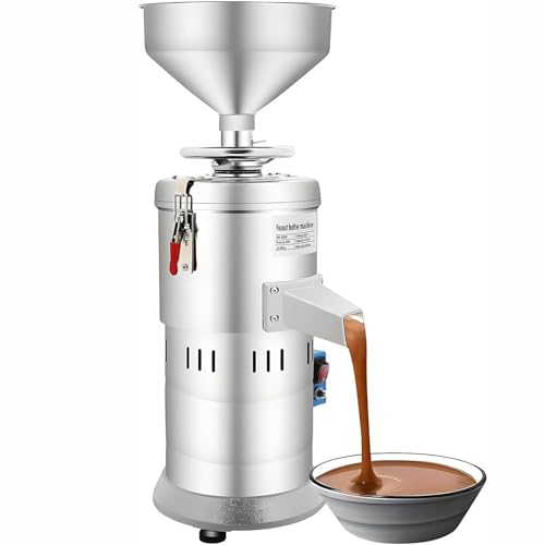 Máquina eléctrica para hacer mantequilla de cacahuete de 1100 W, trituradora comercial de acero inoxidable de 15 kg/h, procesador de alimentos con mecanismo de molienda, máquina para moler granos.